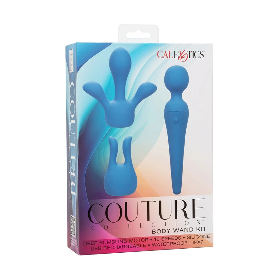 CALEXOTICS  COUTURE KIT VIBRATOR WAND 10 VIBRATIONS BLUE